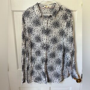 Boden Black and White Button Down Shirt